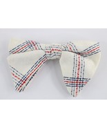Vintage 50s 60s Rockabilly Linen Plaid Clip On Bow Tie Wedding Neck Tie USA - $27.23 CAD