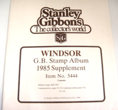 Stanley Gibbons Great Britain Windsor Stamp Album Supplement #5444 1985 NOS - £6.97 GBP