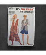 Simplicity 8059 Split Skirt Gaucho Long Vest Sewing Pattern Size A (PT-X... - $6.79