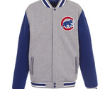 MLB Chicago Cubs  Reversible Full Snap Fleece Jacket JH Design  2 Front ... - £95.69 GBP