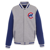 MLB Chicago Cubs  Reversible Full Snap Fleece Jacket JH Design  2 Front Logos - £94.35 GBP