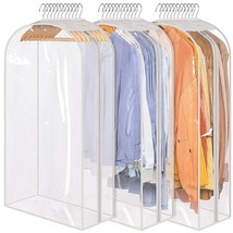 10&quot; Gusseted Clear Garment Bags For Hanging Clothes Suit Bags For Closet Storage - £31.26 GBP