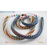 Bead Crochet Rope pattern Necklace and Bracelet, Multicolored. PDF file - $6.78 CAD