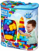 Building First Classic Big Bag 80 Piece Set Mega Builders Bloks Toy Blocks Kids - £31.36 GBP