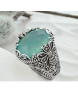 Bumblebee green stone vintage ring - €12,27 EUR