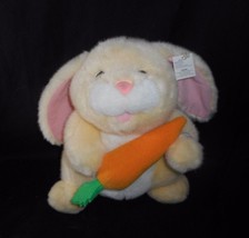 12&quot; Dan Dee Peach Bunny Rabbit W/ Carrot Stuffed Animal Plush Toy Non Working - £10.50 GBP
