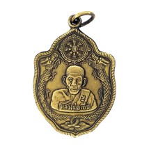 Phra Lp Ear Magician Guru Monk Talisman Thai Amulet Magic Vintage Gold Pendant - $13.99