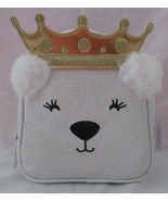 Bath &amp; Body Works ROYAL POLAR BEAR empty cosmetic bag with fur and white... - $33.99