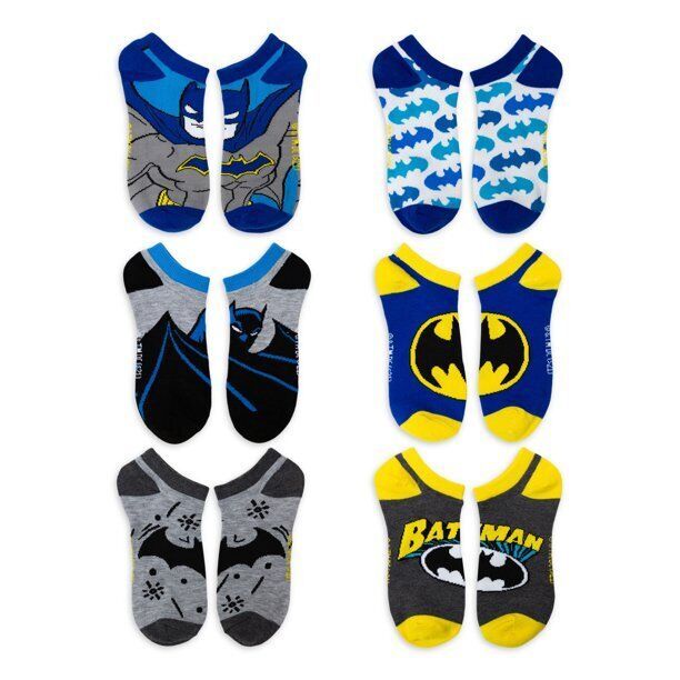 Batman Boys No Show Socks, 6-Pack Assorted Size L/G(3-9) Item image 2