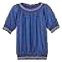 Girls Shirt Mudd Short Sleeve Blue Peasant Summer Top-size 7/8 - £7.04 GBP