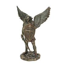 St. Michael the Archangel with Sword and Shield Bronze Finish Statue - £55.18 GBP