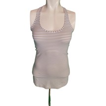 Lululemon Cool Racerback Tunic Tank Gray White Stripe sz 4 - $16.99
