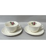 Set of 2 Copeland Spode Jewel Billingsley Rose Cup &amp; Saucer Set, Pink Ba... - £15.12 GBP