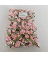 Light Pink Cloth Flowers Sew On Mini Swirls Green Leaf Ribbon Accessory ... - £7.66 GBP