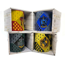 Harry Potter House Crest 4 Mugs Set Gryffindor Slytherin Hufflepuff Ravenclaw - £49.88 GBP