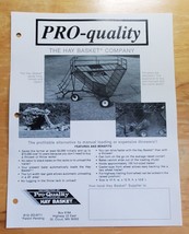 Pro-Quality The Hay Basket Company Sales Brochure Pamphlet Specs - £8.19 GBP