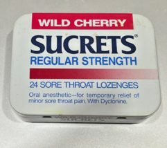 Vintage Sucrets Wild Cherry Sore Throat Lozenges Tin Empty - 1994 - €4,29 EUR