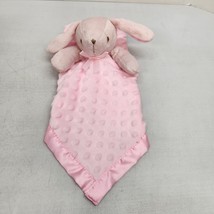 Pink Bunny Rabbit Minky Dot Satiny Baby Lovey Security Blanket Plush - $12.59