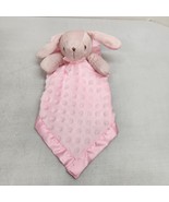 Pink Bunny Rabbit Minky Dot Satiny Baby Lovey Security Blanket Plush - £9.84 GBP