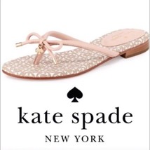 Kate Spade New York Sandal Women&#39;s Mistic Bow Detail Flat T-Strap Thong Leather - £61.00 GBP
