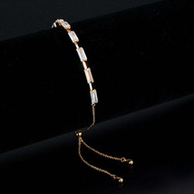 3W1660 - Rose Gold Brass Bracelet with AAA Grade CZ in Clear - $518.01 MXN