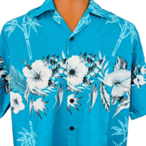 Alvish Hawaiian Aloha L Shirt Hibiscus Bird of Paradise Bamboo Leaves Tropical - £39.53 GBP