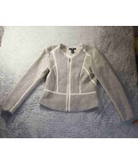 H&amp;M Womens Textured Zip Blazer Jacket Zip Front Size 10 Career Office Wear - $14.55