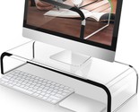 AboveTEK Acrylic Monitor Stand, Premium Large Monitor Riser 20 inch, Cry... - £71.09 GBP