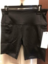 NWT Ladies RBX ACTIVE Black Compression 7&quot; Bike Shorts w/Side Pockets S ... - $24.99