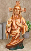 Sacred Heart of Jesus Christ Catholic Christian Devotional Faux Wooden S... - £31.59 GBP