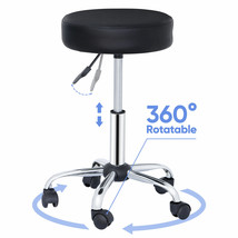 Adjustable Hydraulic Rolling Chair Tattoo Salon Stool Leather Facial Massage Spa - £51.89 GBP