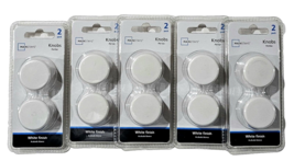 5 Packs Of 2 Mainstays Knobs White Finish Hardware Included Easy Install - £19.17 GBP