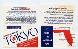 American Airlines Tent Cards Fly South the American Way &amp; Introducing Tokyo - £14.02 GBP