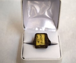 Antique 1900s Chinese Export Scrimshaw Adjustable Ring - $112.50