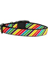 Striped Rainbow Nylon Dog Collar XL - $47.85 CAD