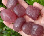 Pink Strawberry Quartz Polished Tumbled Stone Healing Crystal Mineral Ro... - $14.99