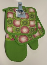 LOT of 3 Kitchen Pot Holders Oven Mitt Mitten Citrus Kiwi Watermelon Fru... - $9.87