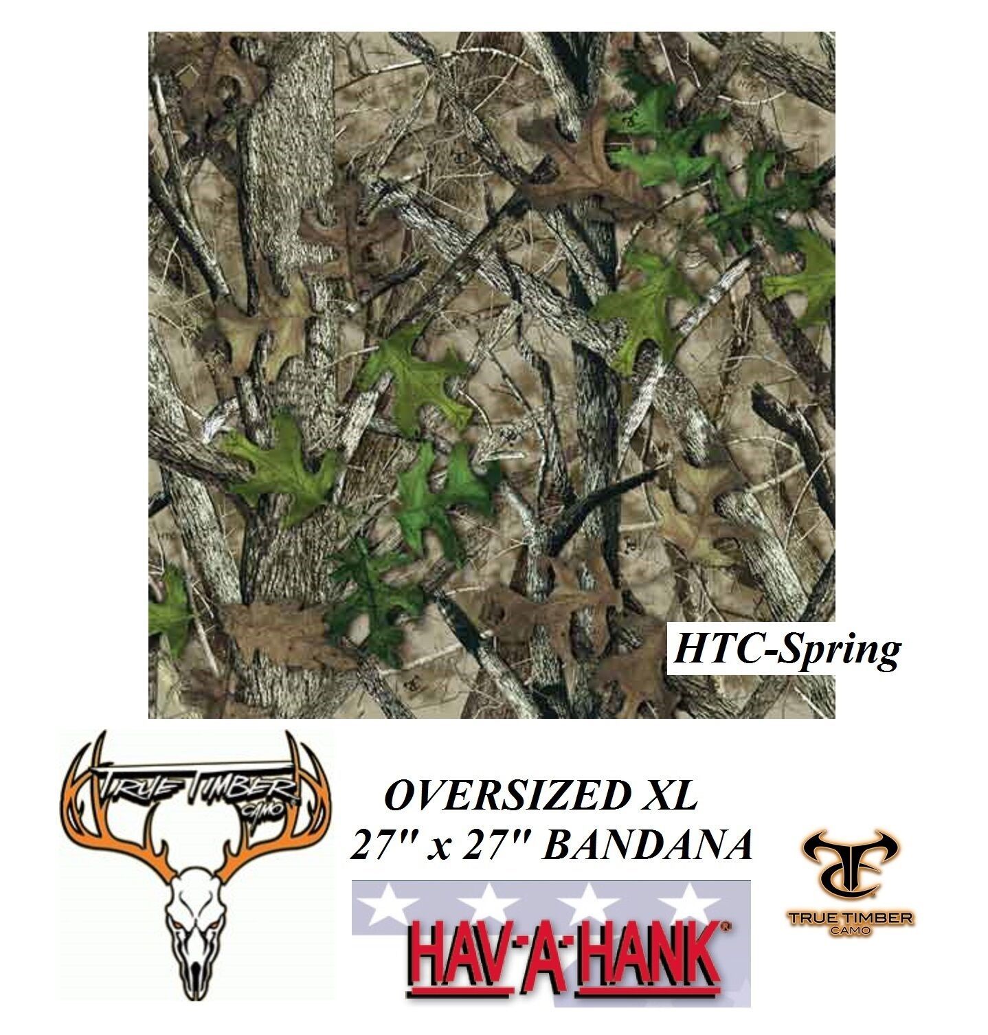 Hav-A-Hank Timber CAMO XL 27&quot; Hardwood Tree Leaf BANDANA Head Neck Scarf... - $11.99