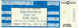 Kenny Rogers Ticket Stub May 25th 1987 Budweiser/Avalon Open Air Theatre... - $14.92