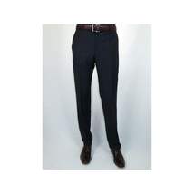 Men's MANTONI Flat Front Pants 100% Wool Super 140's Classic Fit 40901 Navy Blue image 6