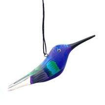 Violet Sabrewing Hummingbird Fair Trade Nicaragua Wood Bird Handcrafted ... - $16.78