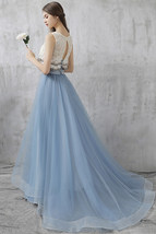Dusty Blue Full Length Tulle Skirt Outfit Bridesmaid Custom Plus Size Tutu Skirt
