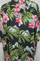 GORGEOUS Kalaheo Bright Floral Rayon Hawaiian Shirt 2XL Pink Hibiscus - £28.34 GBP