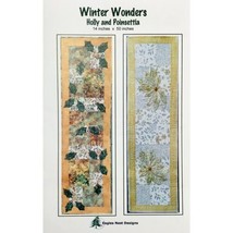 Christmas Table Runner PATTERN Winter Wonders Holly and Poinsettia Eagles Nest - £7.18 GBP