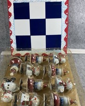 Home Interiors Christmas Tic Tac Toe Set Decrotive Santas Verses Snowmen NIB - £27.45 GBP