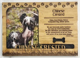 CHINESE CRESTED Dog Profile Laser Engraved Wood Picture Frame Magnet - $9.90