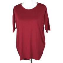 Lularoe Womens Shirt Size XXS Red Short Sleeve Hi Low Hem Casual Top - £13.05 GBP