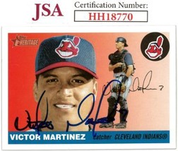 Victor Martinez signed 2004 Topps Heritage Baseball On Card Auto #287- JSA #HH18 - £21.19 GBP