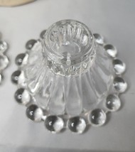 Candle Holders Taper Heavy Clear Glass Hobnail Edges No Chips or Cracks - £6.92 GBP