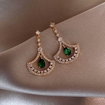 Drop-shaped fan earrings temperament earrings retro French girl light  fashion t - £7.51 GBP